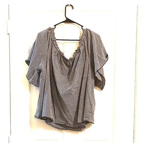 Off shoulder checkered blouse